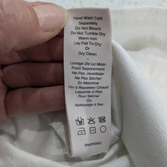 Cinq a Sept Woman White Military Short Sleeve Mini Dress A-Line Ruffle Smocked 2 - Picture 9 of 10